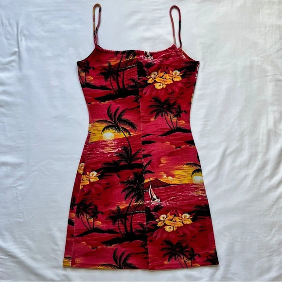 Vintage 90’s Charlotte Russe Tropical Print Dress - Picture 10 of 10